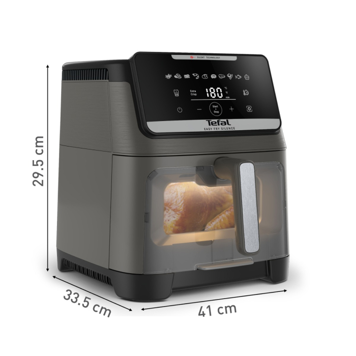 Friteuza cu aer cald Tefal Easy Fry Silence EY846HE0, 1800W, 7L - Air fryer cu 10 programe automate, ecran LCD, silentioasa, tehnologie Extra Crisp [9]