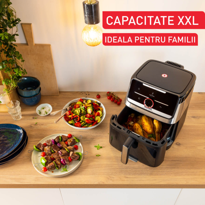 Friteuza cu aer cald Tefal Easy Fry Silence EY876DE0, 1800W, capacitate 7 L, 12 programe, oprire automata, temperatura ajustabila, ecran LCD, tehn [6]