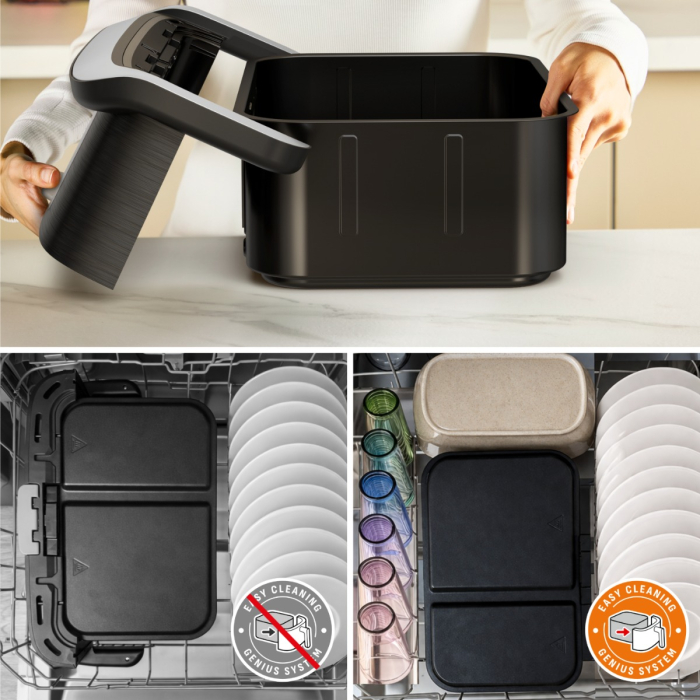 Friteuza cu aer cald Tefal Ever Fry Dual Flex EY9288E0, 2700 W, 9 L, - Air fryer cu 7 programe automate, tehnologie avansata Infra-Heat™, 11 functii [8]