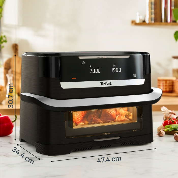 Friteuza cu aer cald Tefal Ever Fry Dual Flex EY9288E0, 2700 W, 9 L, - Air fryer cu 7 programe automate, tehnologie avansata Infra-Heat™, 11 functii [16]