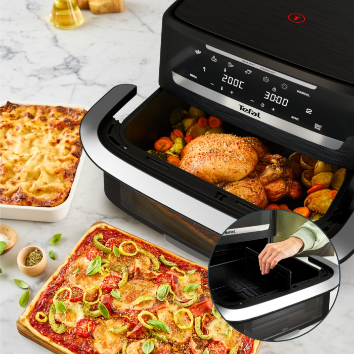 Friteuza cu aer cald Tefal Ever Fry Dual Flex EY9288E0, 2700 W, 9 L, - Air fryer cu 7 programe automate, tehnologie avansata Infra-Heat™, 11 functii [3]