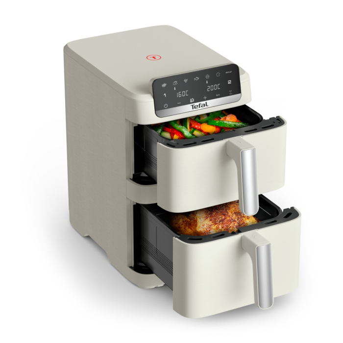 Friteuza dubla cu aer cald Tefal Easy Fry Crispy Stack EY752AE0, 2700 W, 10 L - Air fryer cu 7 programe automate, 2 compartimente, temperatura ajustab [11]