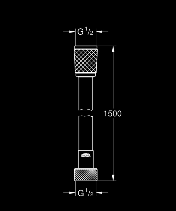 Furtun dus Grohe 28151L02, RelexaFlex, universal, 1.5 m, mat, alb [2]