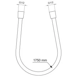 Furtun dus Ideal Standard IdealFlex, universal, 1.75 m, crom, A4109AA [2]