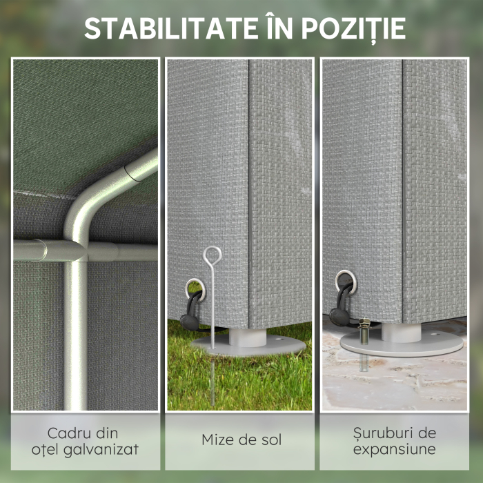  Garaj pentru Motociclete, Biciclete si Unelte, Cort cu Fermoar, 160x218x172 cm, Gri Deschis [6]