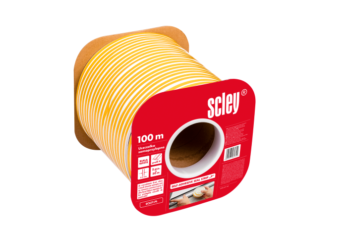 Garnitura autoadeziva Scley alba, tip P, goluri 3-5 mm, lungime 100 m [2]