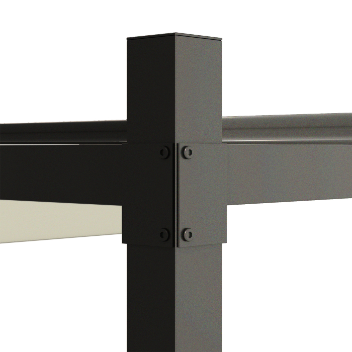  Gazebo Pergola 3x3 m cu Acoperis Retractabil, 8 suruburi si 8 tarusi, din Poliester 180g si Metal, Alb Crem [9]