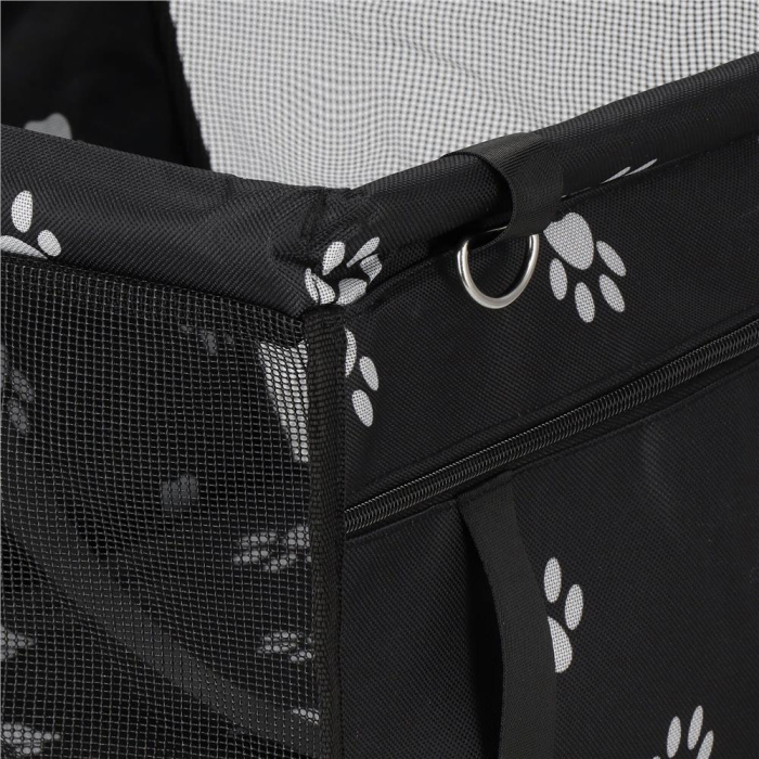 Geanta auto de transport animale de companie, caini si pisci, negru, 40x43x30cm [8]