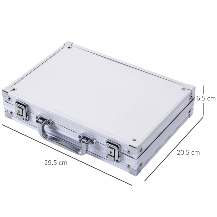  Geanta pentru Jocuri, Poker,  200 jetoane, din aluminiu, Argintiu [3]