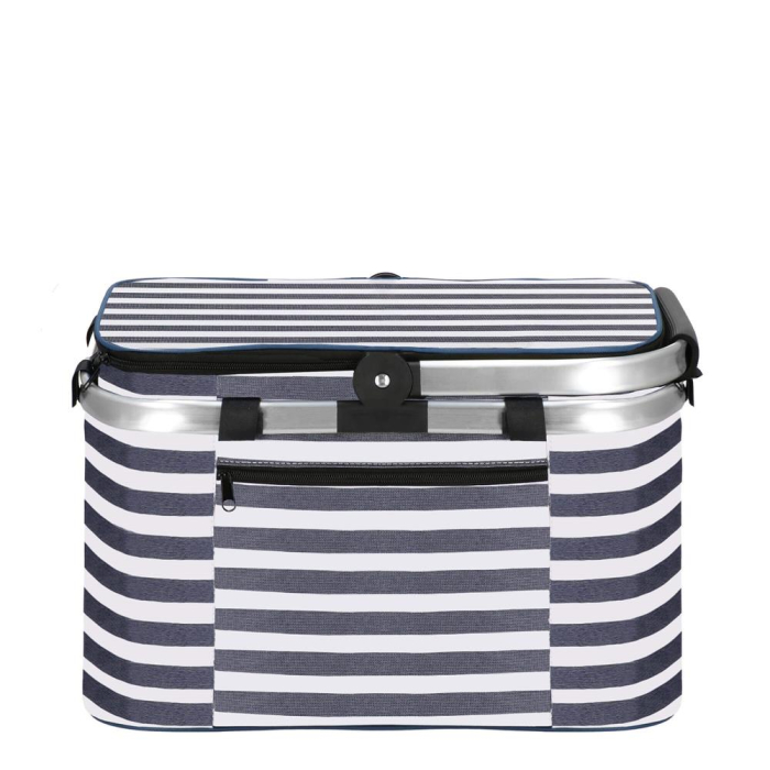 Geanta picnic plaja termoizolanta 28 litri buzunare, design modern, rezistenta, alb albastru [6]