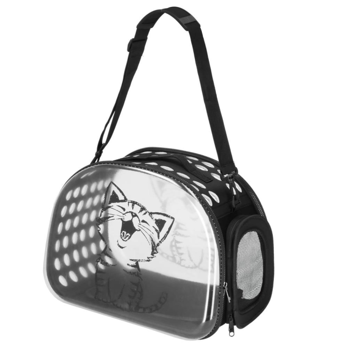 Geanta pentru transport animale de companie pisica sau catel, M, 42x26x32 cm, transparent [1]