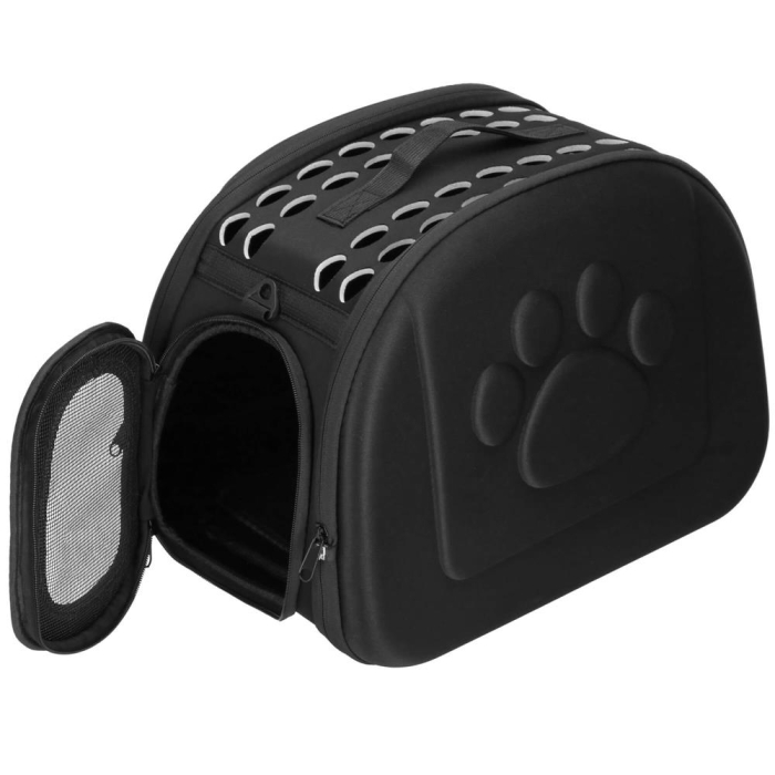 Geanta pentru transport animale mici-medii, pentru caine si pisica, pliabila, curea de umar, 25x45x37 cm, negru [9]