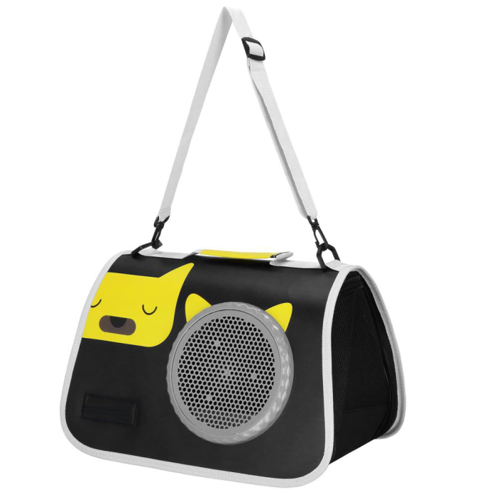 Geanta pentru transport animale mici, pentru caine si pisica, pliabila, 24x40x24 cm, negru [5]