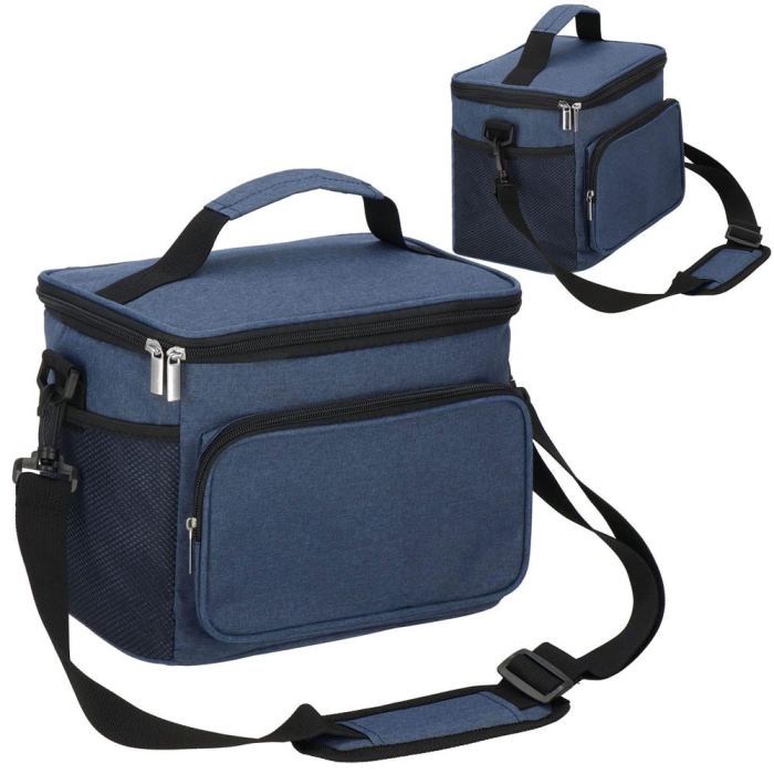 Geanta termoizolanta pentru plaja sau picnic, 11 L, pliabila, 27x19x20,5 cm, albastru [3]