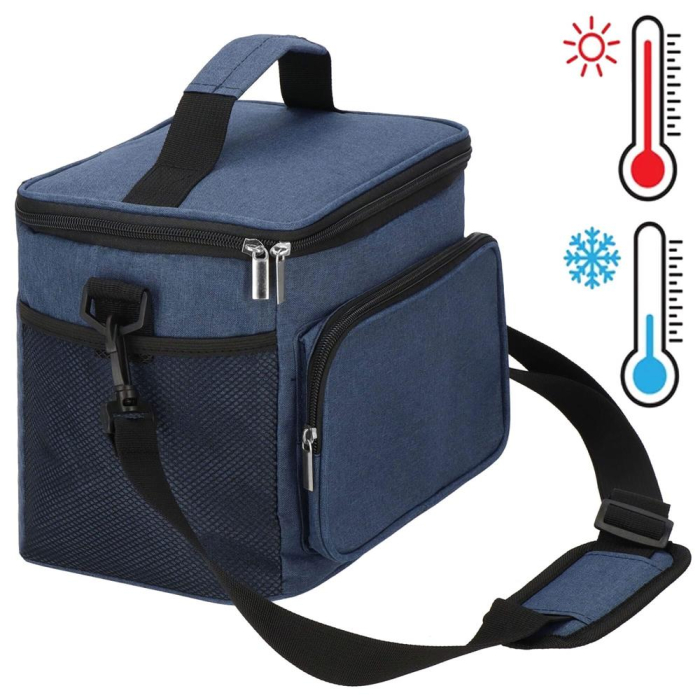 Geanta termoizolanta pentru plaja sau picnic, 11 L, pliabila, 27x19x20,5 cm, albastru [12]