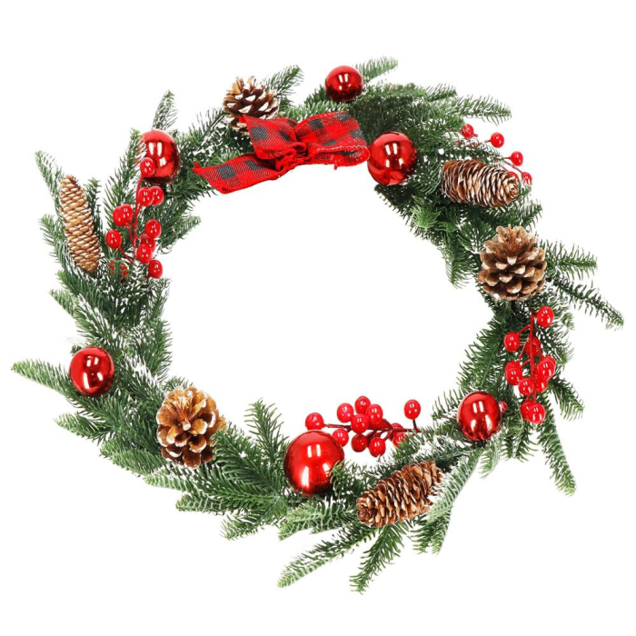 Ghirlanda artificiala decorativa de Craciun, aspect inzapezit, 150 cm, ace 3D, verde [4]