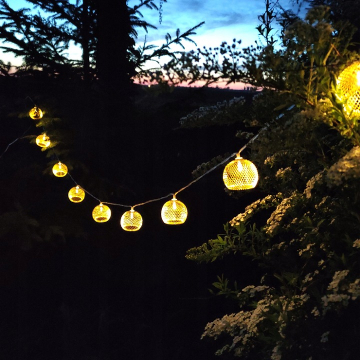 Ghirlanda luminoasa, LED, model Altros, 10 becuri, 380cm, incarcare solara, lumina alb cald [8]