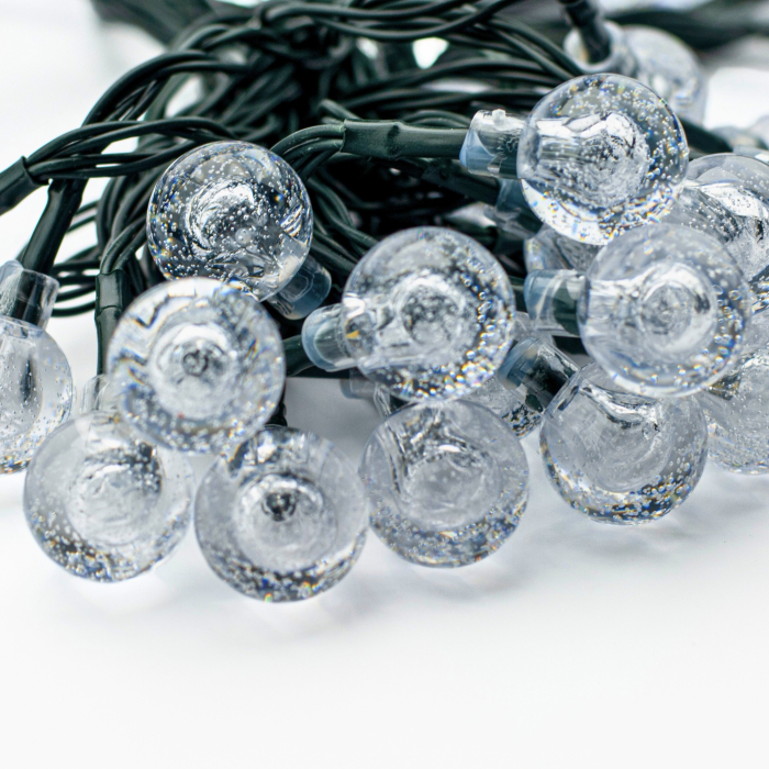 Ghirlanda luminoasa, LED, model Bubble, 50 becuri, 935cm, incarcare solara, lumina alb cald [13]