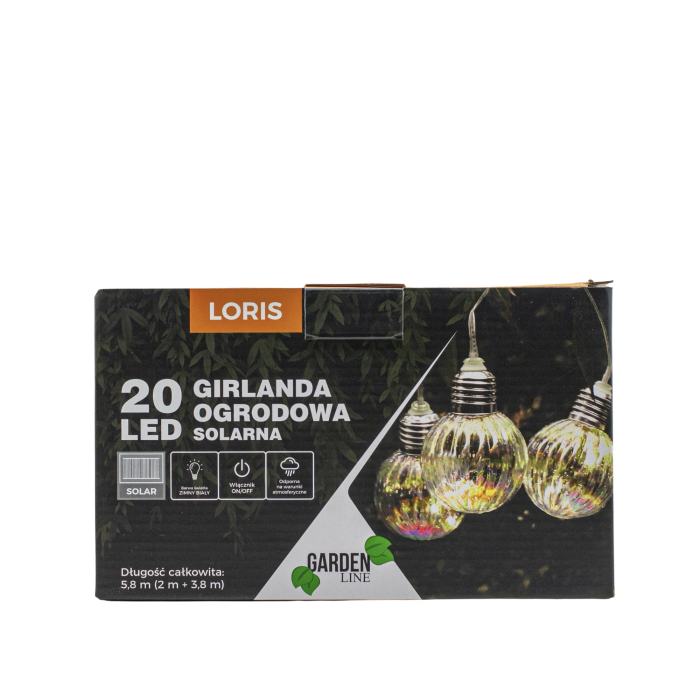 Ghirlanda luminoasa, LED, model Loris, 20 becuri, 580cm, incarcare solara, lumina alb multicolor [4]