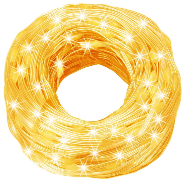 Ghirlanda luminoasa tip perdea 300 LED-uri, 3x3m, pentru interior, cu telecomanda, alb cald (galben) [14]
