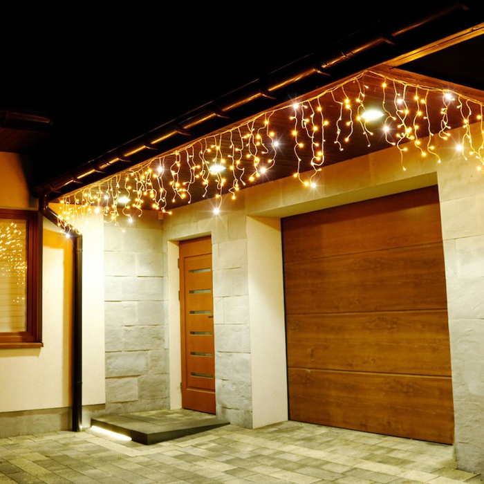 Ghirlanda luminoasa tip perdea cu flash 500 LED-uri, 20m, pentru interior/exterior, iluminare galbena [12]