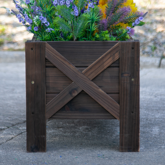  ghiveci din lemn pentru plante, 100x36.5x36 cm, maro [7]