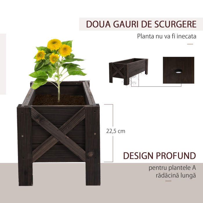  ghiveci din lemn pentru plante, 100x36.5x36 cm, maro [6]