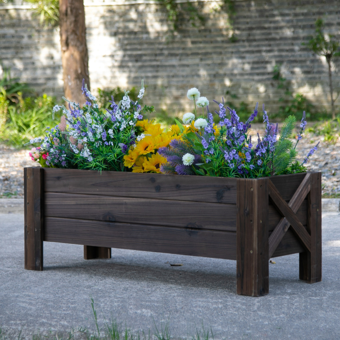  ghiveci din lemn pentru plante, 100x36.5x36 cm, maro [2]