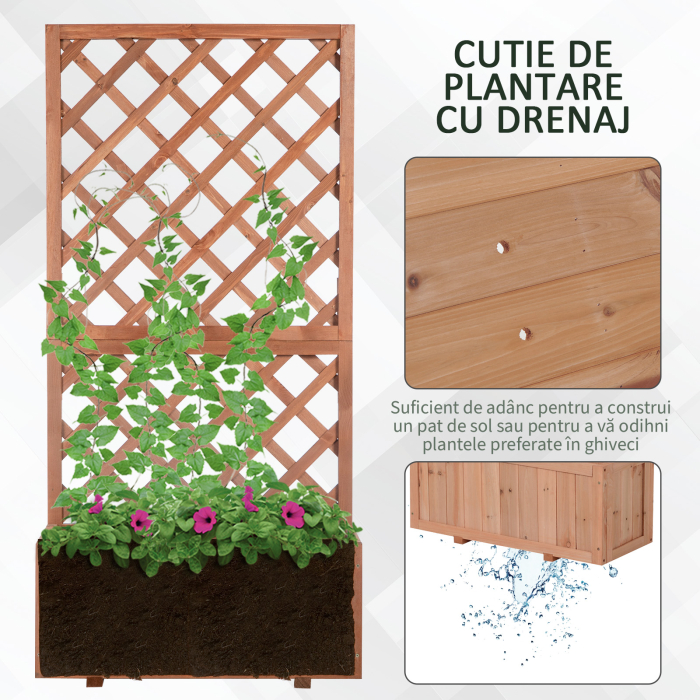  Ghiveci pentru Extern din Lemn cu Spatar pentru Plante Cataratoare [5]