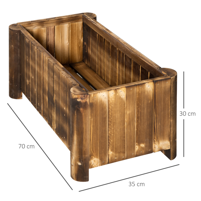  Ghiveci Rectangular pentru Plante din lemn de Brad, 70x35x30cm [3]