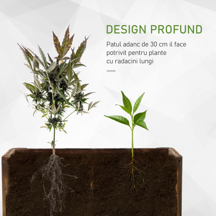  Ghiveci Rectangular pentru Plante din lemn de Brad, 70x35x30cm [4]
