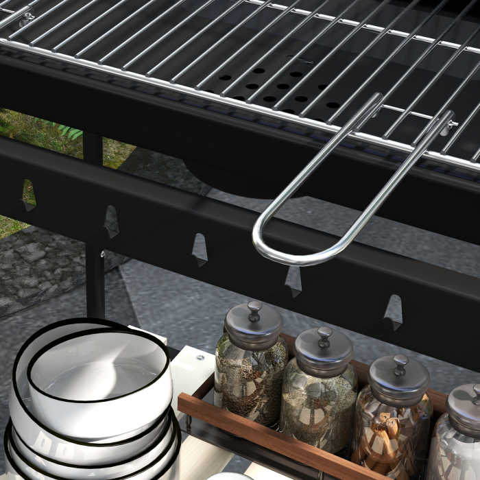  Gratar Barbecue cu Carbune cu Inaltime Reglabila [9]