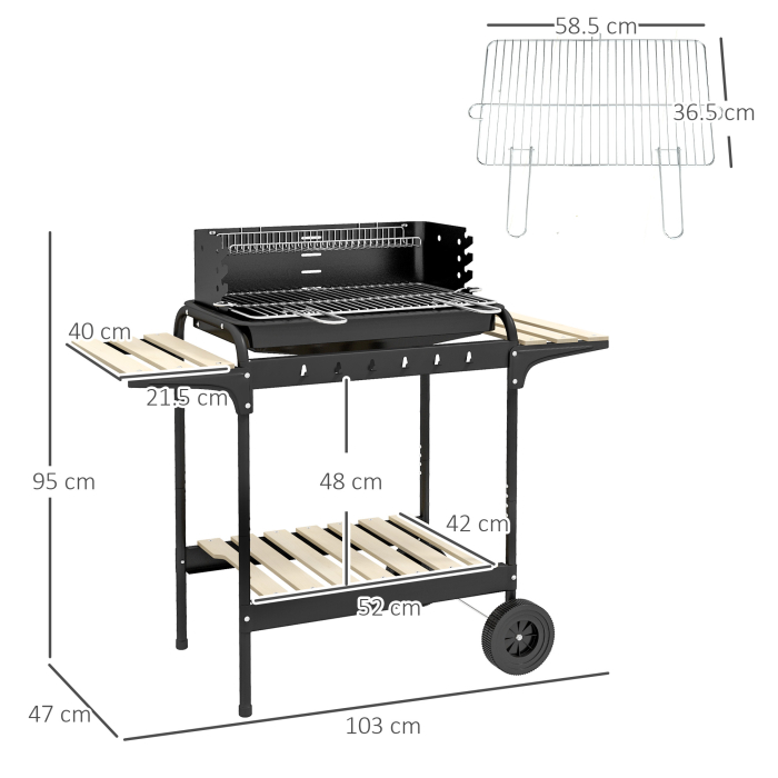  Gratar Barbecue cu Carbune cu Inaltime Reglabila [3]