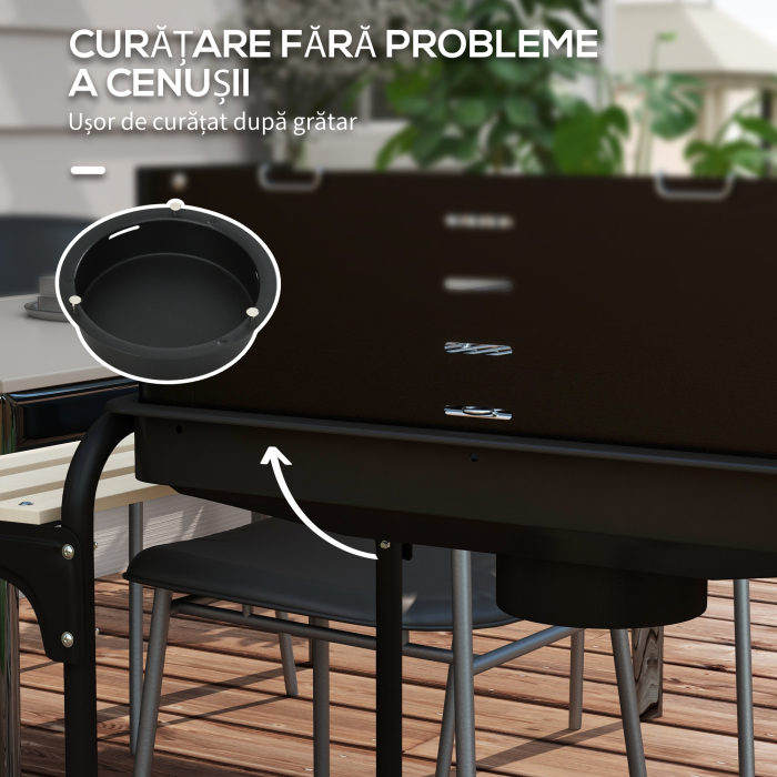  Gratar Barbecue cu Carbune cu Inaltime Reglabila [7]