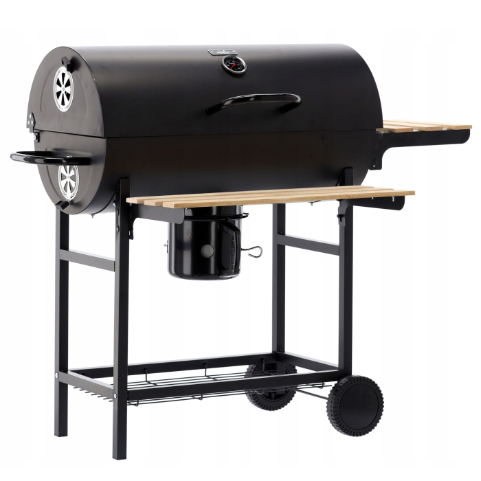 Gratar dreptunghiular pe carbuni, cu 2 suporti laterali si termometru capac, 101x70x94cm [1]