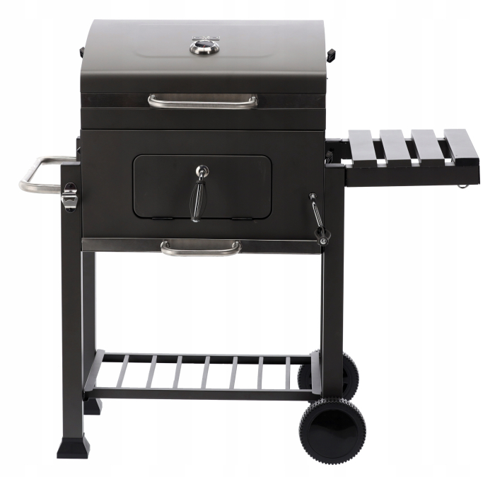 Gratar dreptunghiular pe carbuni, cu suport lateral si termometru capac, 115x60x108cm [10]