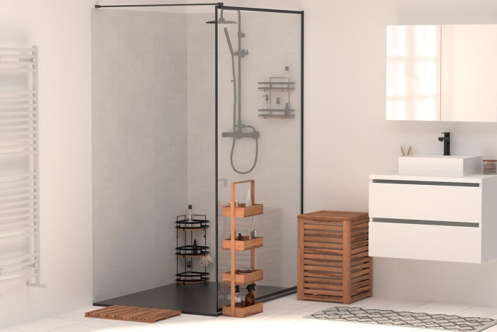 Gratar dus 5Five Acacia din lemn de salcam, antiderapant, 53x36x3 cm, natur [3]