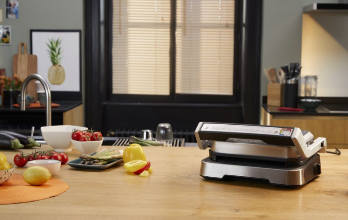 Gratar electric 4in1 multifunctional TEFAL OptiGrill Inox GC774D30, 9 programe, conectivitate la aplicatie, tava pentru cuptor, tavi detasabile, ar [15]