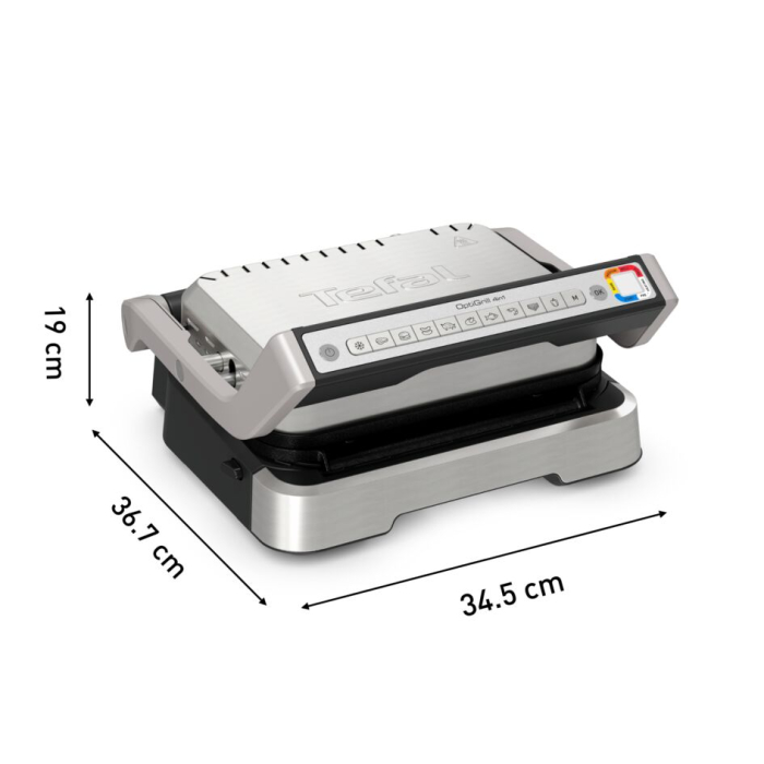 Gratar electric 4in1 multifunctional TEFAL OptiGrill Inox GC774D30, 9 programe, conectivitate la aplicatie, tava pentru cuptor, tavi detasabile, ar [3]