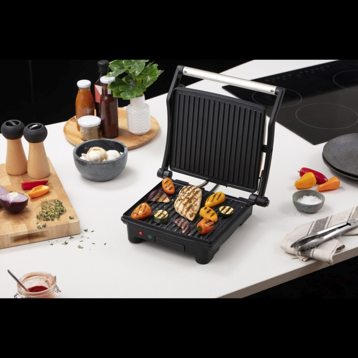 Gratar electric George Foreman Flexe Grill, placi detasabile, suprafata antiaderenta, colectare grasime, negru [3]