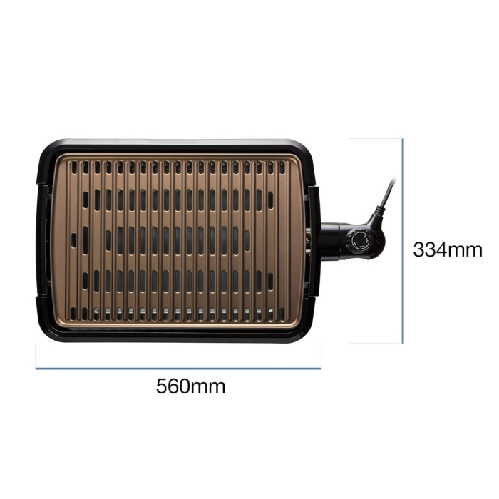 Gratar electric George Foreman Smokeless BBQ, fara fum, suprafata antiaderenta, temperatura reglabila, negru [4]