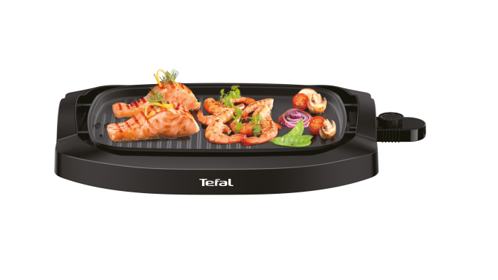 Gratar electric Health Multi Grill CB6A0830, 2000 W, termostat 5 nivele, suprafaţa antiaderenta, capac sticla, negru [7]