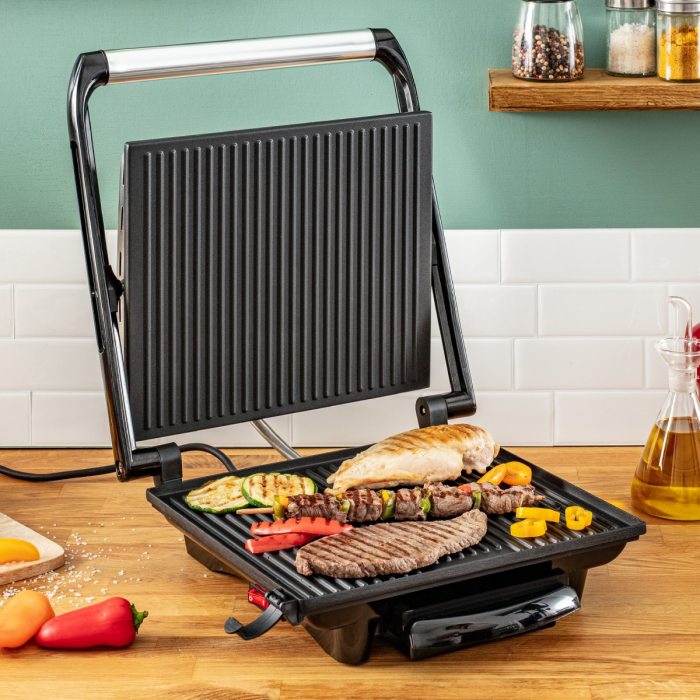Gratar electric multifunctional Tefal Inicio Grill GC241D38, 2000W, functie panini, depozitare verticala, placi cu invelis antiaderent, inox [11]