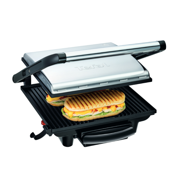 Gratar electric multifunctional Tefal Inicio Grill GC241D38, 2000W, functie panini, depozitare verticala, placi cu invelis antiaderent, inox [5]