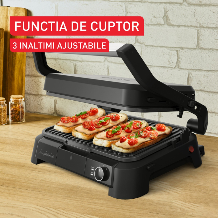 Gratar electric multifunctional Tefal SuperGrill 3 in 1 XL GC520DE0, 2000W, placi detasabile, 3 trepte temperatura, functie cuptor & barbeque, 8 [5]