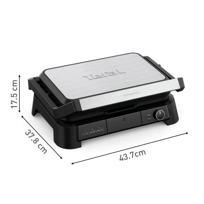 Gratar electric multifunctional Tefal SuperGrill 3 in 1 XL GC520DE0, 2000W, placi detasabile, 3 trepte temperatura, functie cuptor & barbeque, 8 [3]