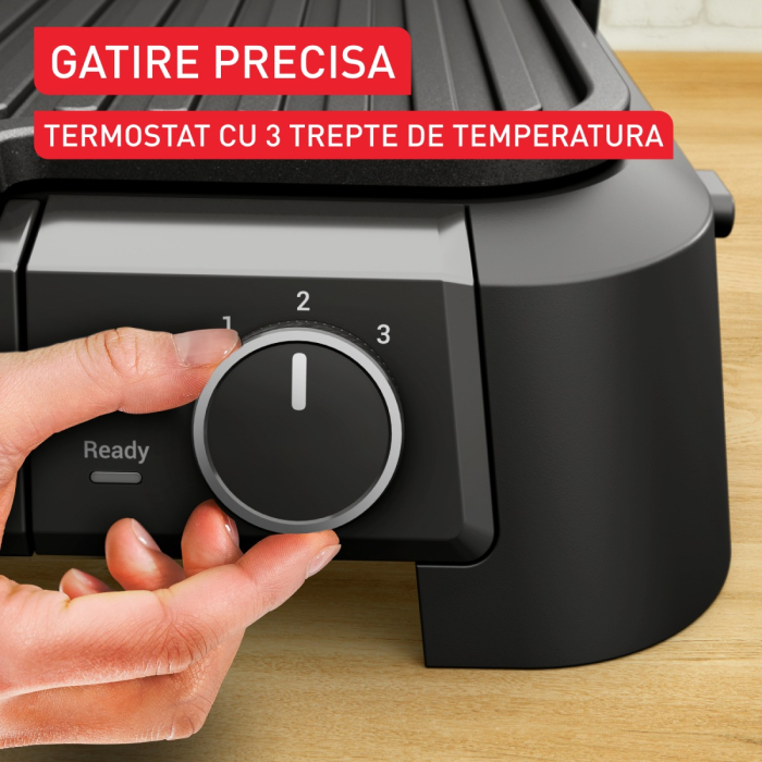 Gratar electric multifunctional Tefal SuperGrill 3 in 1 XL GC520DE0, 2000W, placi detasabile, 3 trepte temperatura, functie cuptor & barbeque, 8 [7]