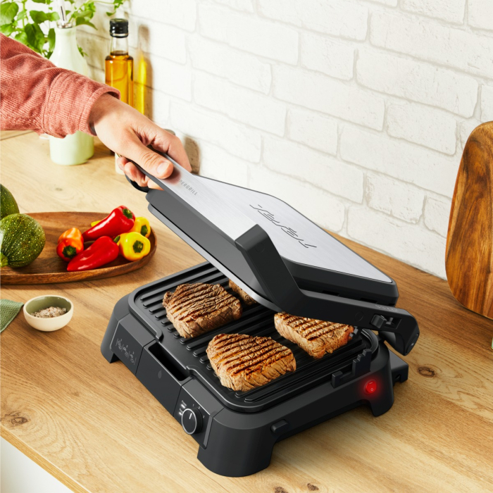 Gratar electric multifunctional Tefal SuperGrill 4-in-1 GC517DE0, 2000 W, placi detasabile, 3 trepte temperatura, functie cuptor, barbeque si waffle,  [6]