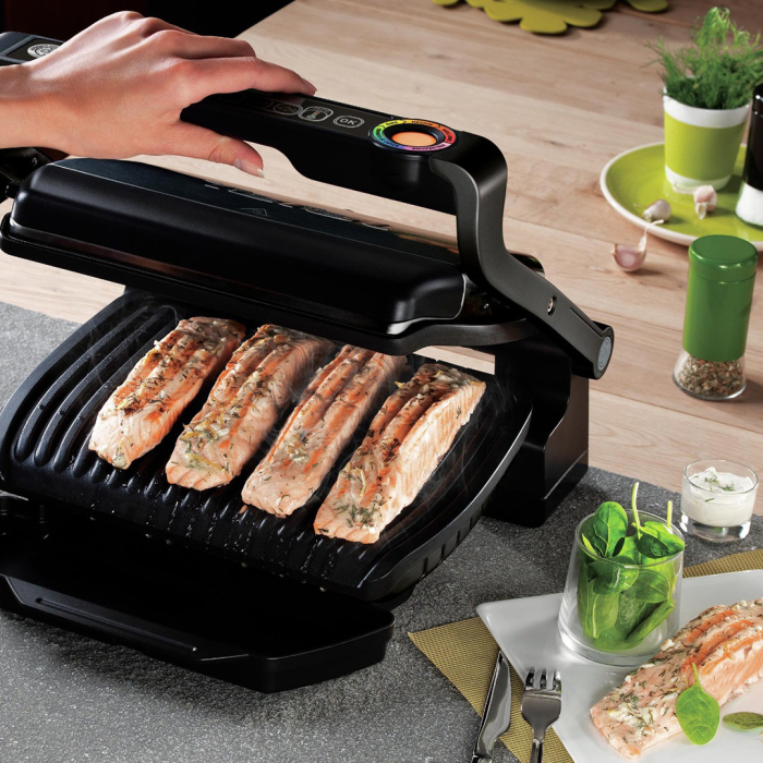 Gratar electric OptiGrill+ GC712834, 6 programe, senzor automat, mod manual 4 nivele, placi antiaderente din aluminiu turnat, tava colectare lichid [6]