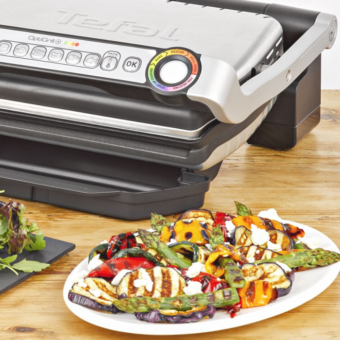 Gratar electric OptiGrill+ GC712D34, 6 programe, senzor automat, mod manual 4 nivele, placi antiaderente din aluminiu turnat, tava colectare lichid [10]
